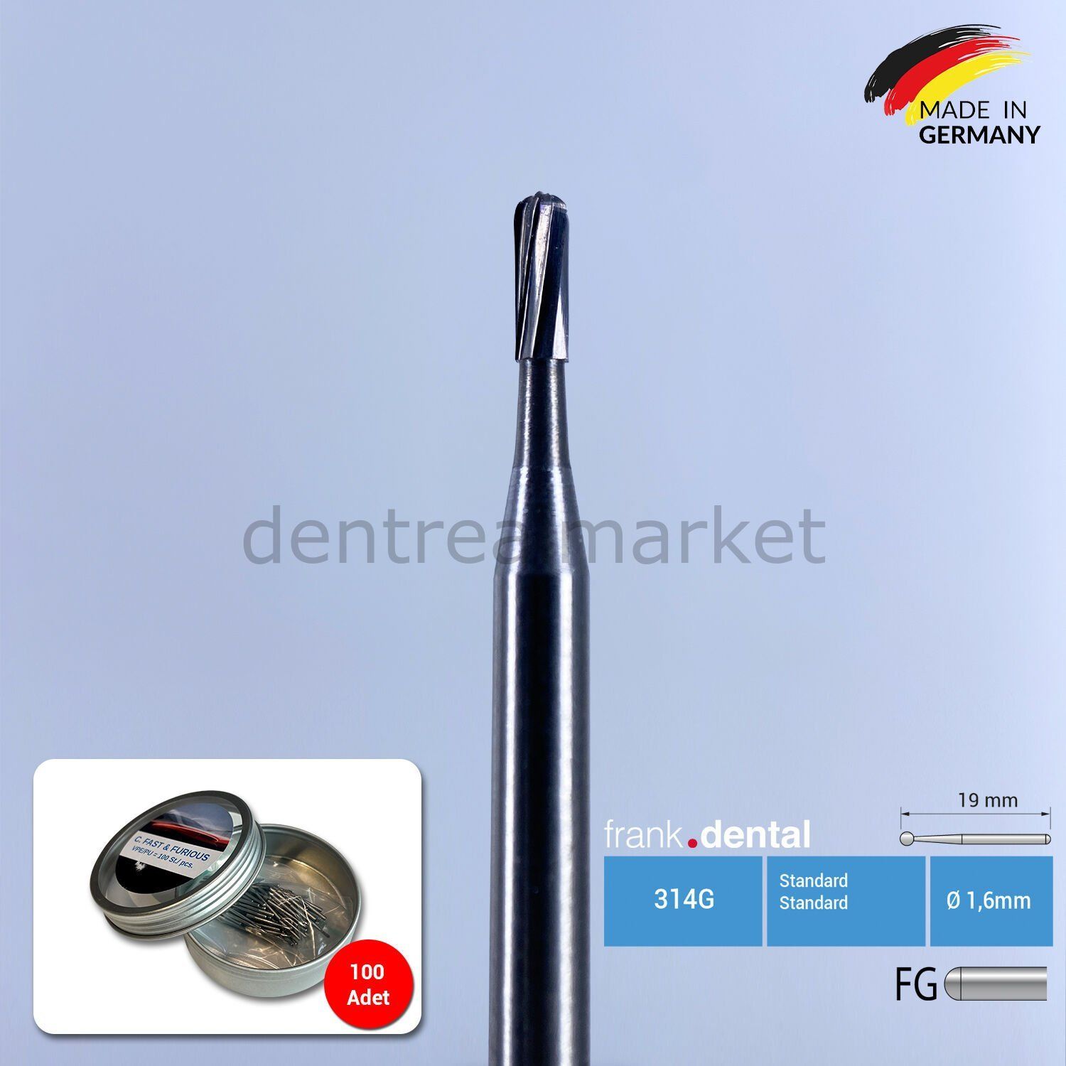 Metal Kron Kesme Frezi  - C. Fast & Furious - 100 'lü