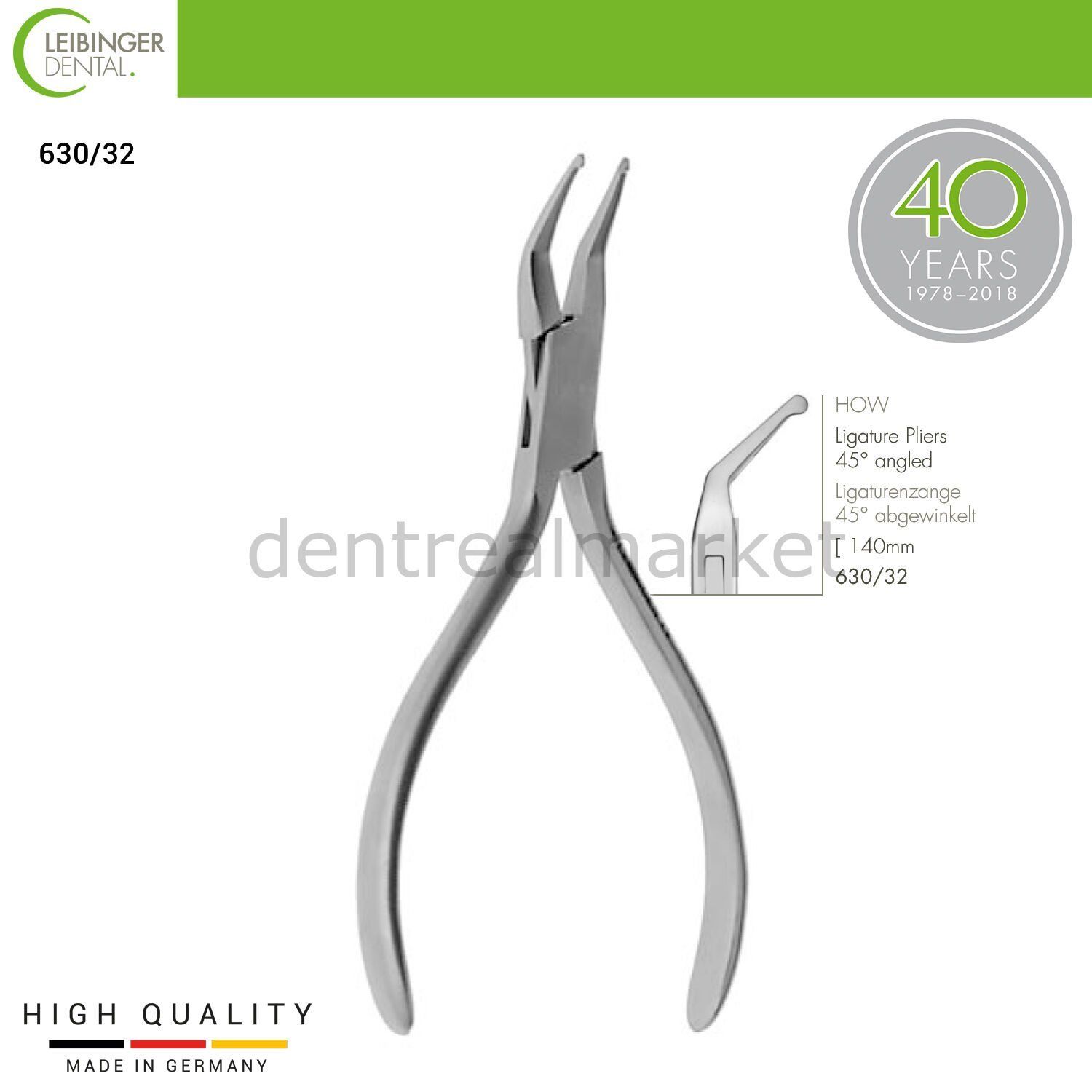 HOW Ligature Pliers 45° Angled - Ligatür Pensi 45° Açılı - 140 mm