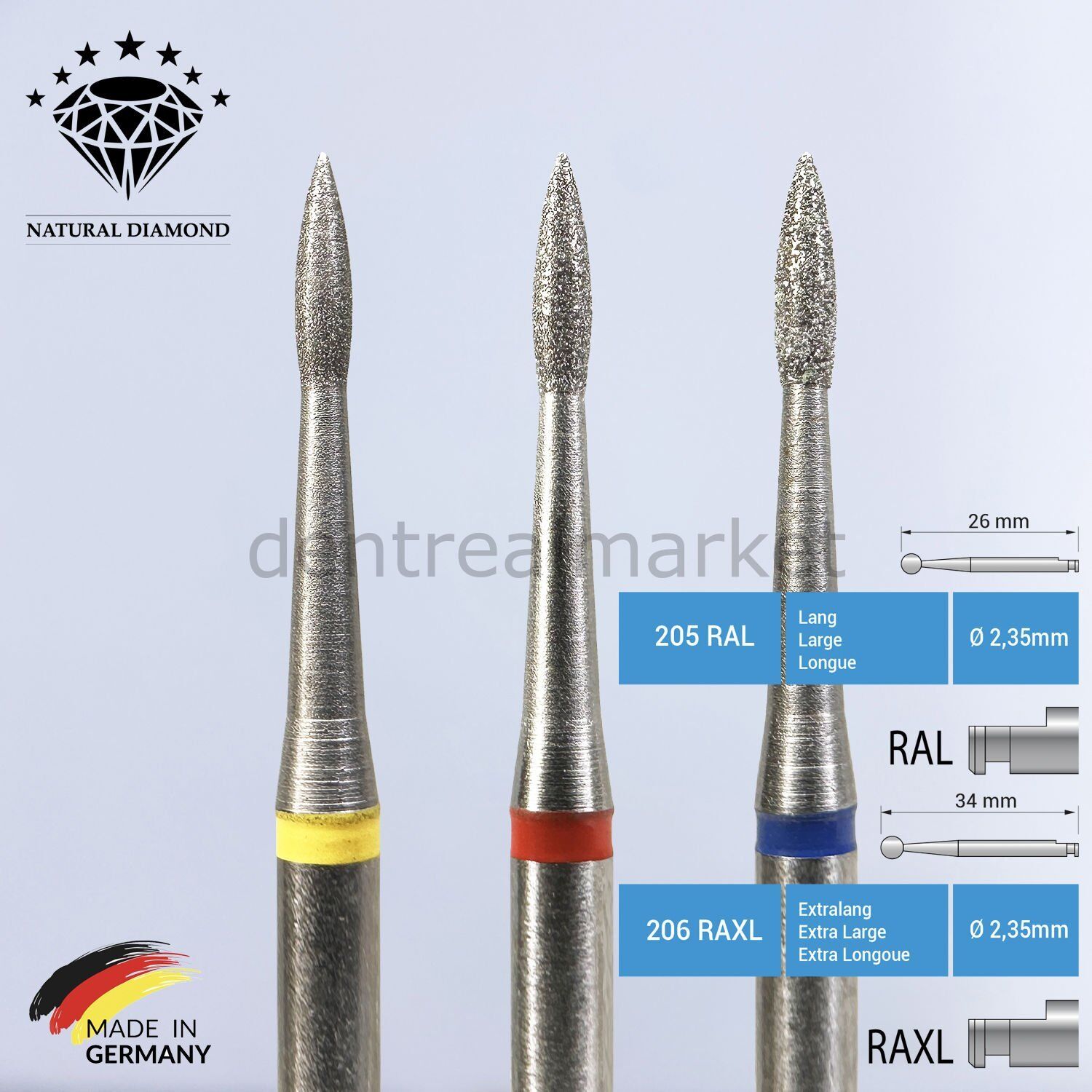 Doğal Elmas Perio Frezi - Periodontal Frez 832 - Anguldruva