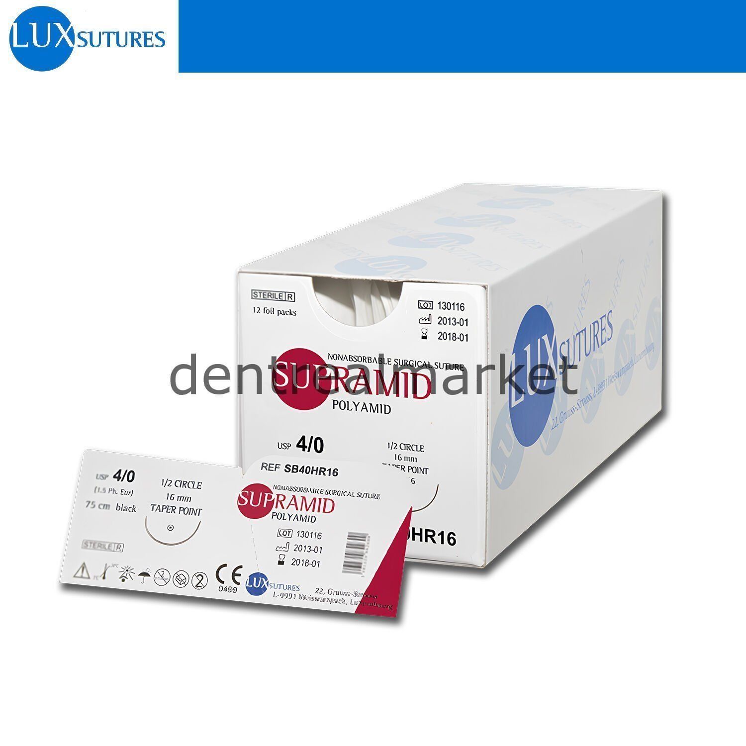 Supramid Non-Absorbe Cerrahi Sutur - Ters Keskin İgneli 6/0 - 16 mm