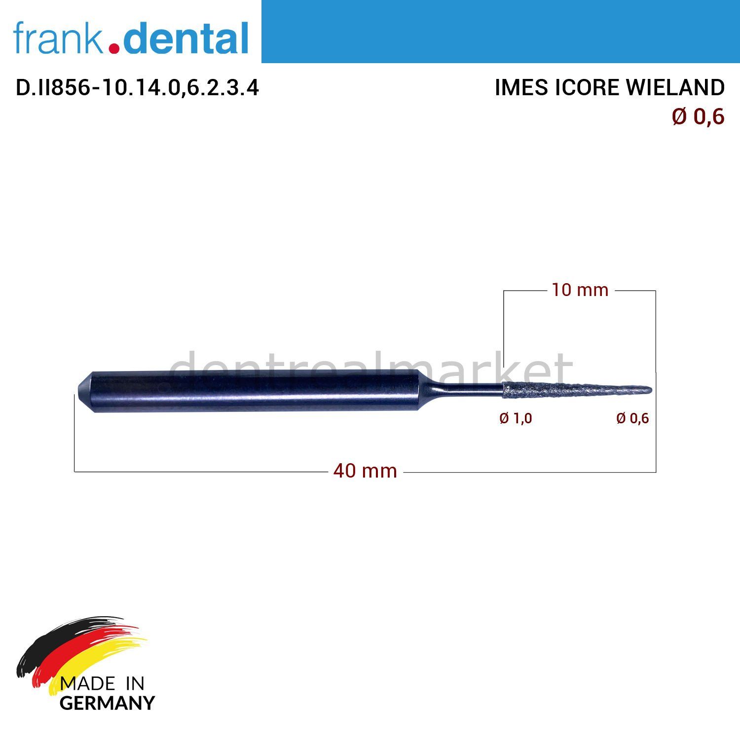 Imes Icore Wieland Elmas Cad Cam Drill 0,6 mm