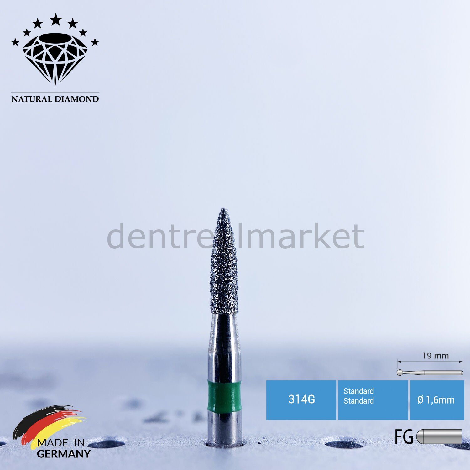 Doğal Elmas Frez - Aeratör - 860 - Alev Uç - 5 Adet