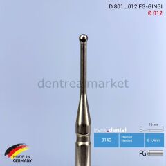 Gingiva Yumuşak Doku ve Gingivektomi Frezi - 801L -  Ø 012