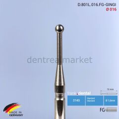 Gingiva Yumuşak Doku ve Gingivektomi Frezi - 801L -  Ø 016