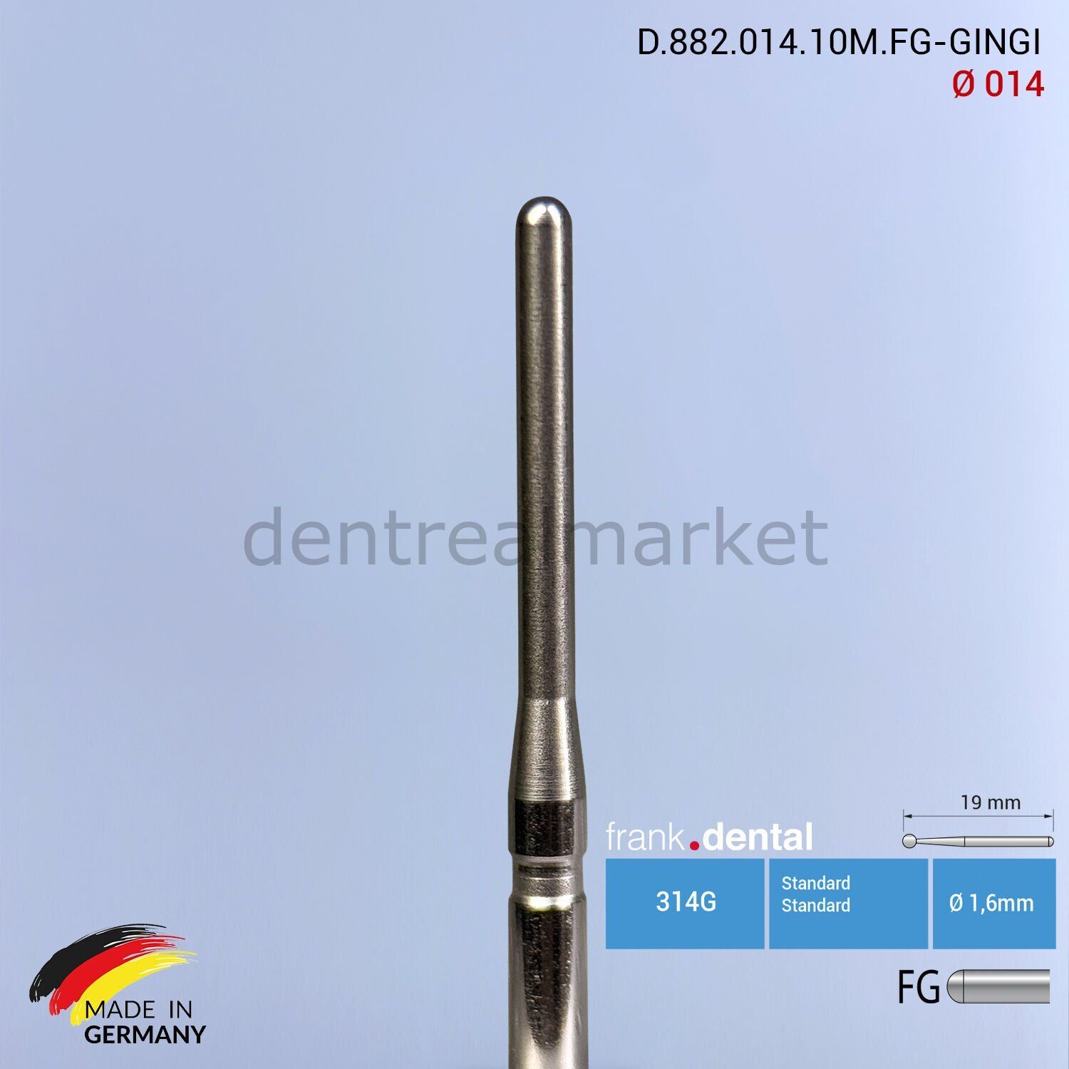 Gingiva Yumuşak Doku ve Gingivektomi Frezi - 882 -  Ø 014